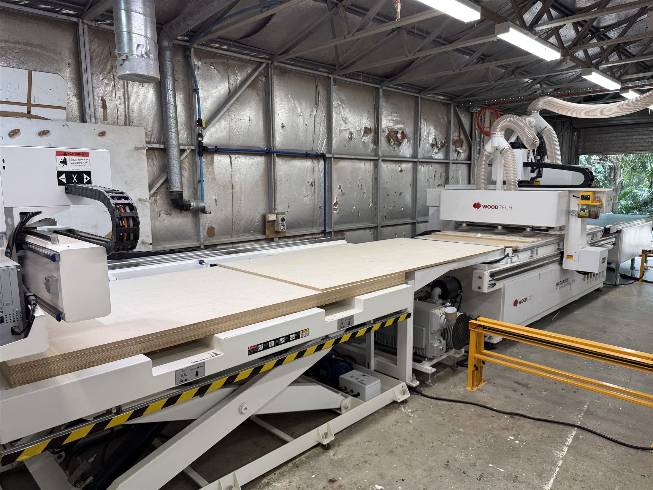 Woodtek CNC machine in a workshop — fit-out and commercial finance