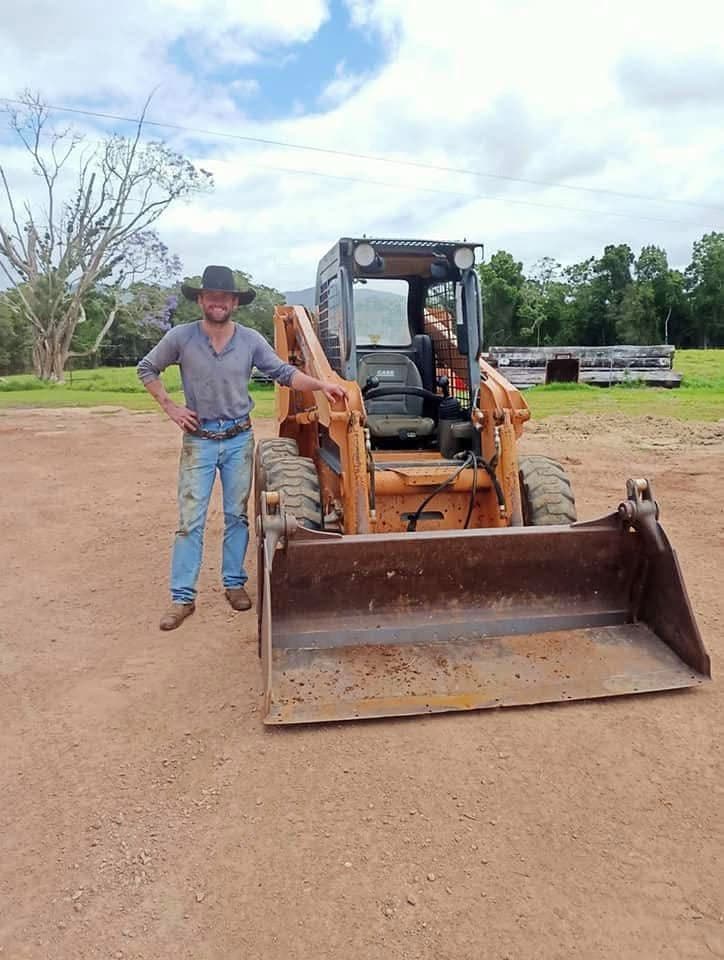 Case skid steer with its owner